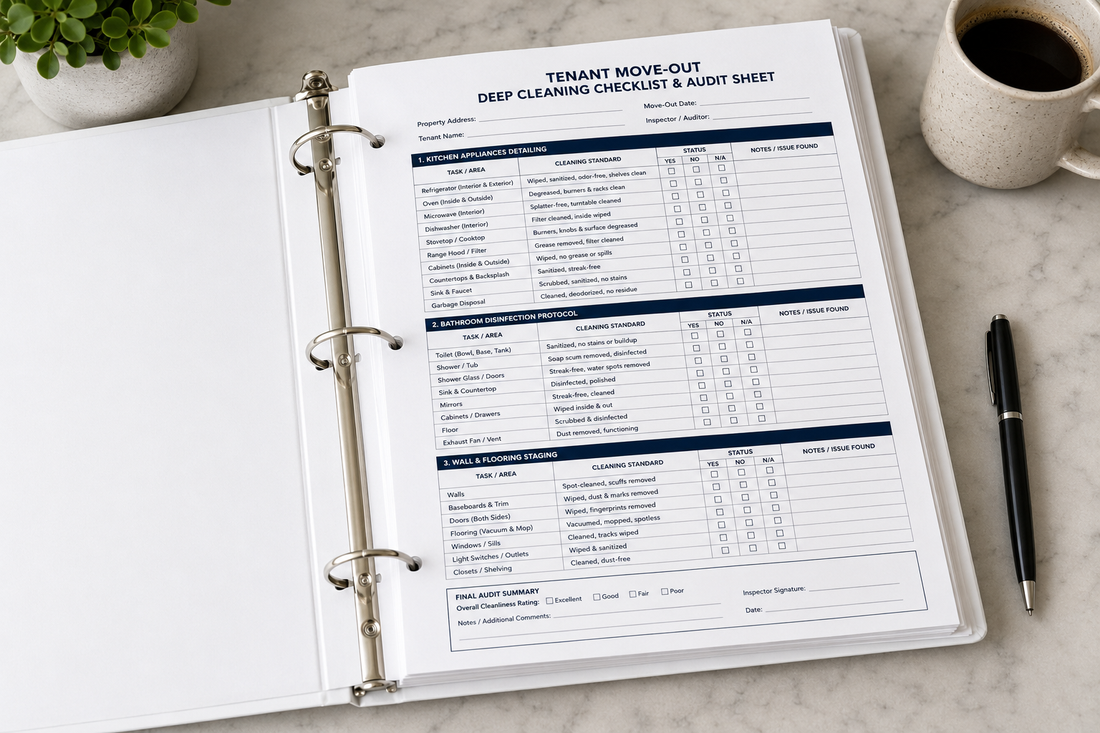 Tenant move-out cleaning checklist for rental handover