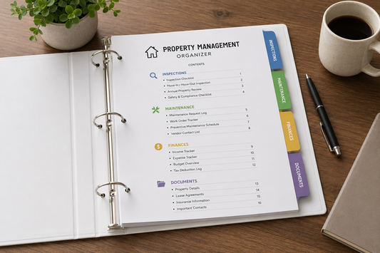 Organized landlord binder used to prepare a new tenant welcome packet