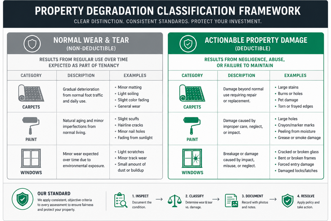 Diagram illustrating rental condition review during the landlord move-out process