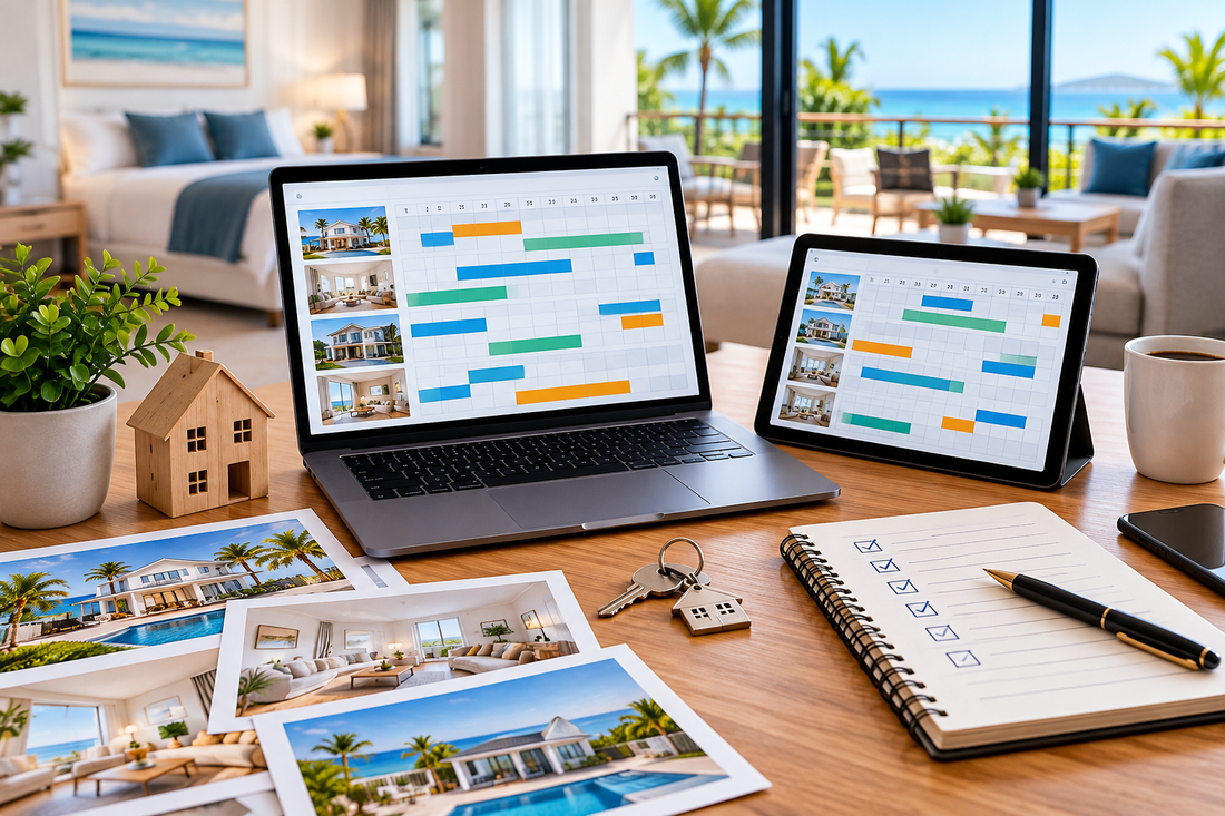 Airbnb channel manager syncing booking calendars across vacation rental listings