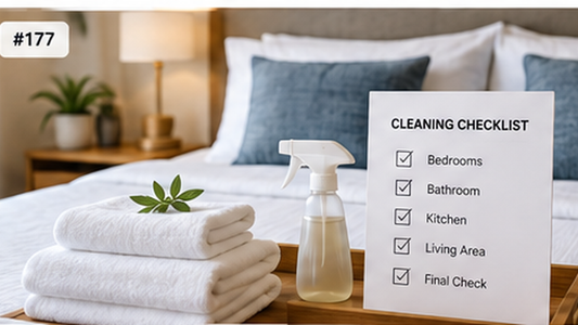 Airbnb cleaning fee planning with turnover cleaning laundry supplies and restocking