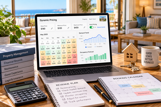 Airbnb dynamic pricing dashboard with rate calendar demand trends and occupancy forecast