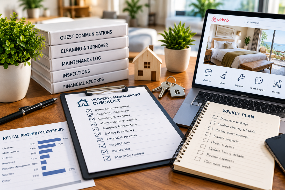 Airbnb property management tools for communication cleaning maintenance and records