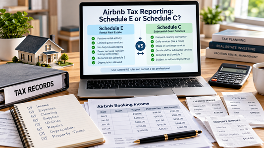 Airbnb tax reporting comparison between Schedule E rental activity and Schedule C substantial guest services
