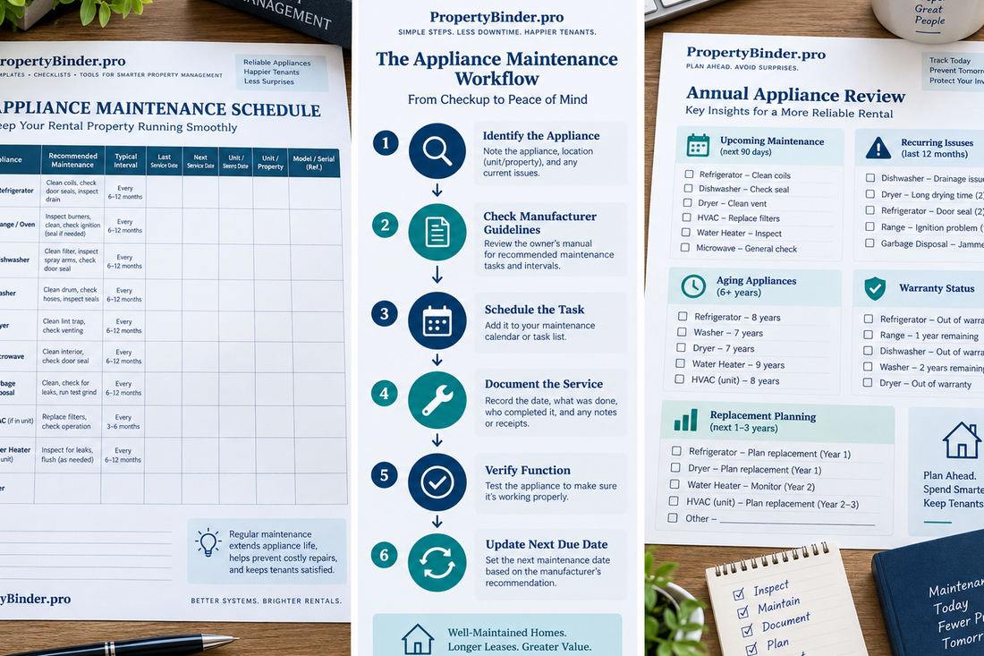 Appliance maintenance schedule for rental properties