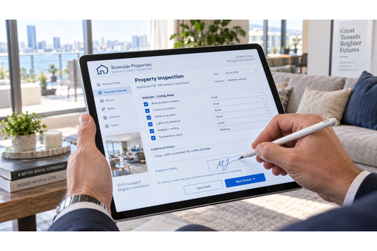 Apartment condition report completed during a move-in inspection