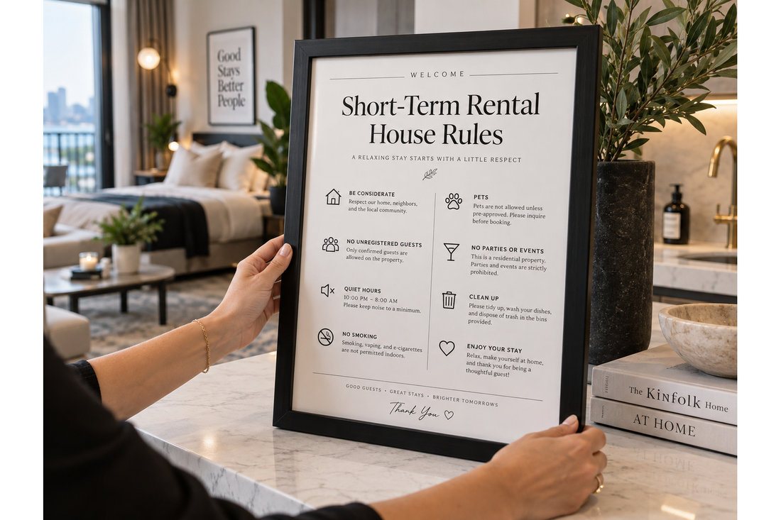Short-term rental house rules checklist at a vacation property