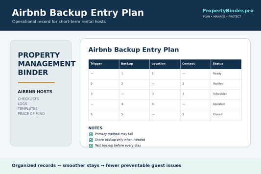 Airbnb backup entry plan