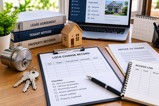 Landlord lock change documentation with tenant notice and access log
