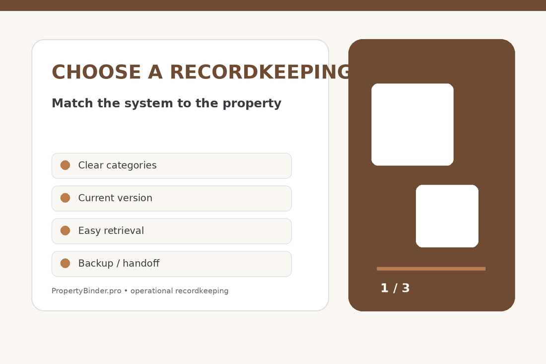 Choose a property management recordkeeping system