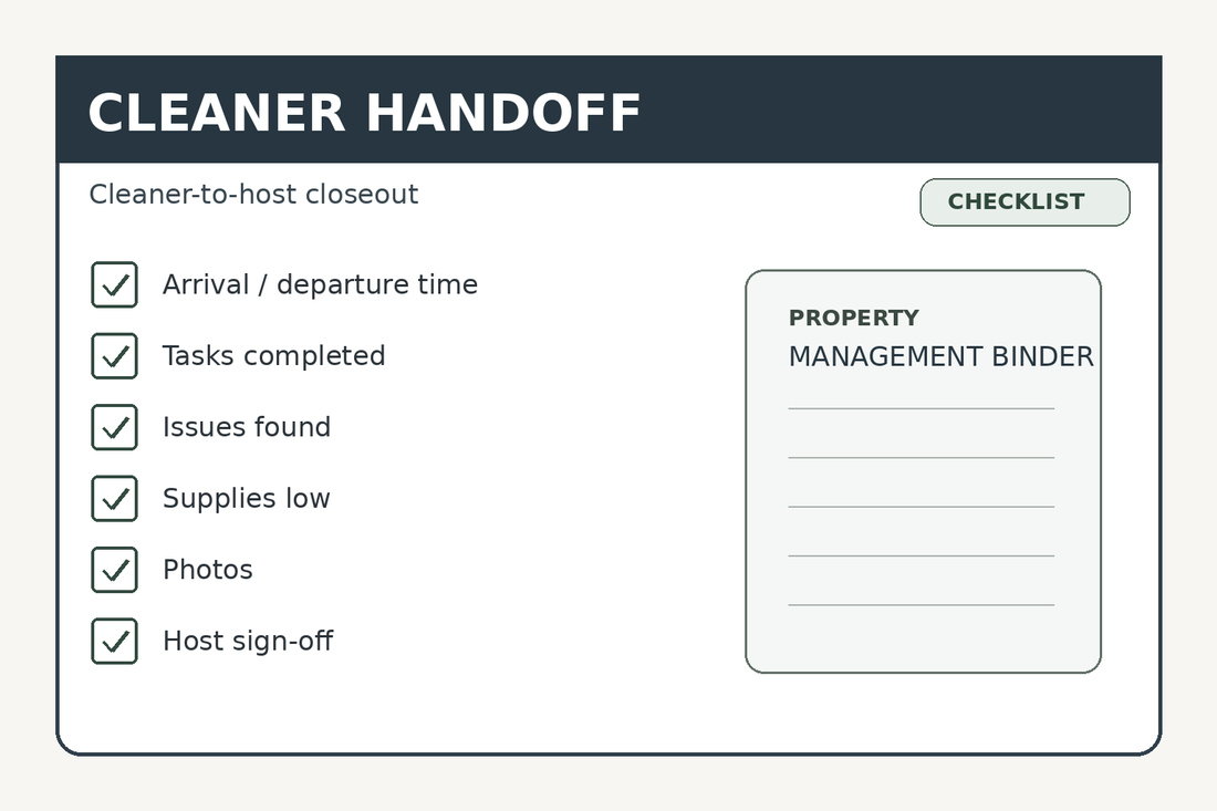 Airbnb cleaner handoff checklist