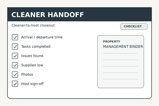 Airbnb cleaner handoff checklist