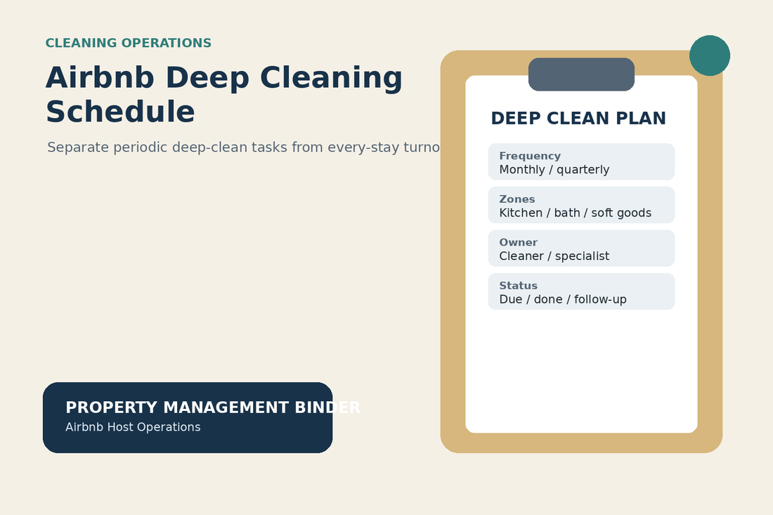 Airbnb deep cleaning schedule
