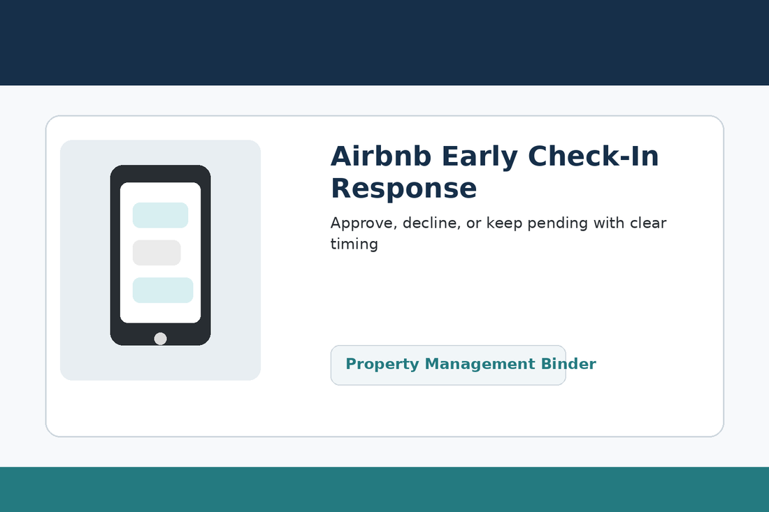 Airbnb early check-in response template