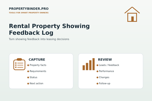 Rental property showing feedback log