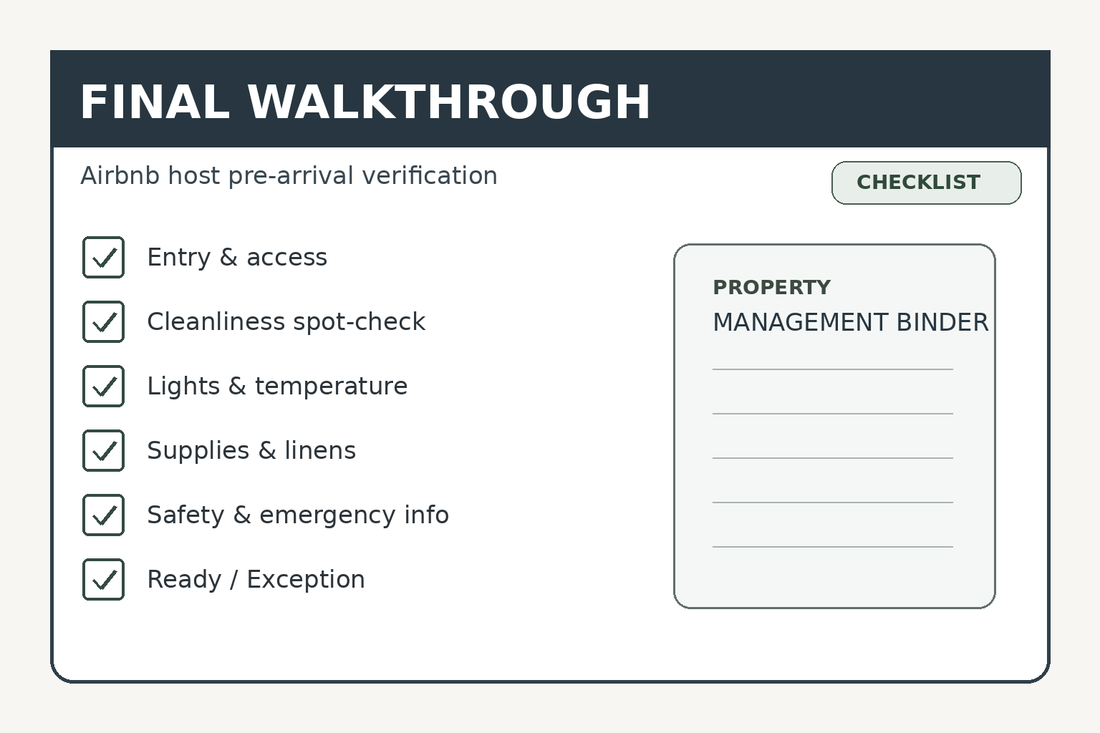 Airbnb final walkthrough checklist before guest arrival