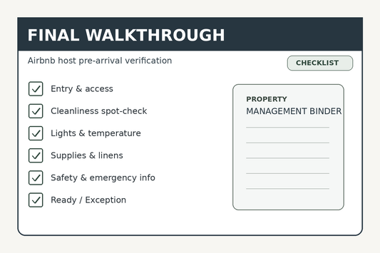 Airbnb final walkthrough checklist before guest arrival
