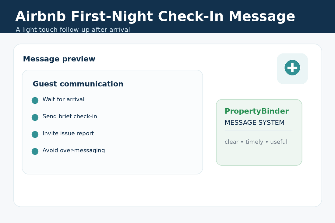 Airbnb first-night check-in message template