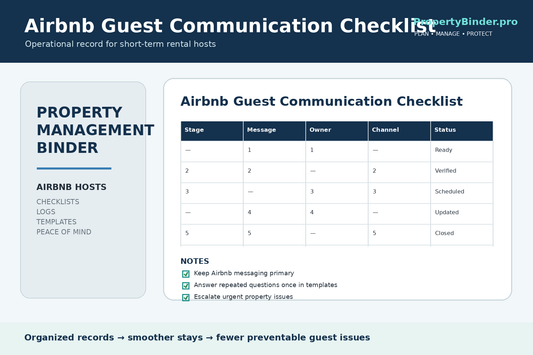 Airbnb guest communication checklist