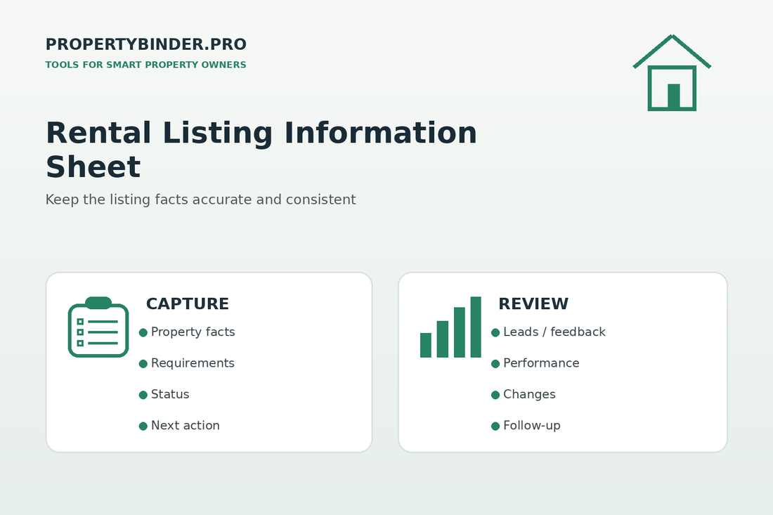 Rental listing information sheet