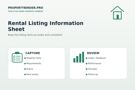 Rental listing information sheet