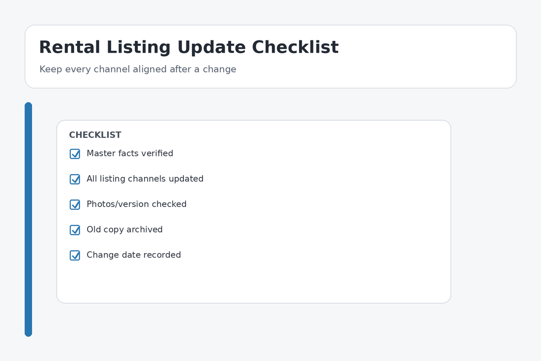 Rental listing update checklist