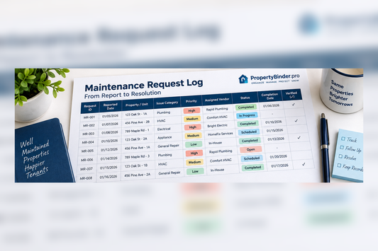 Maintenance request log from report to resolution