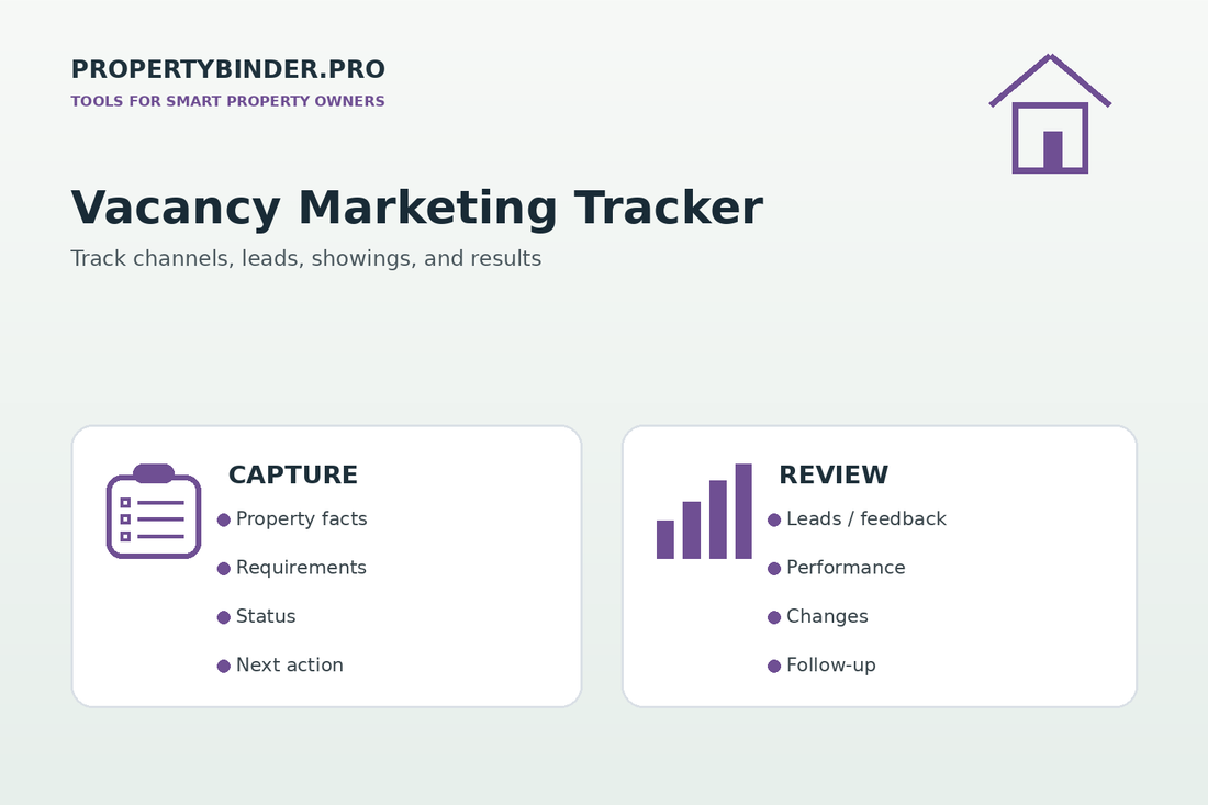 Vacancy marketing tracker for landlords