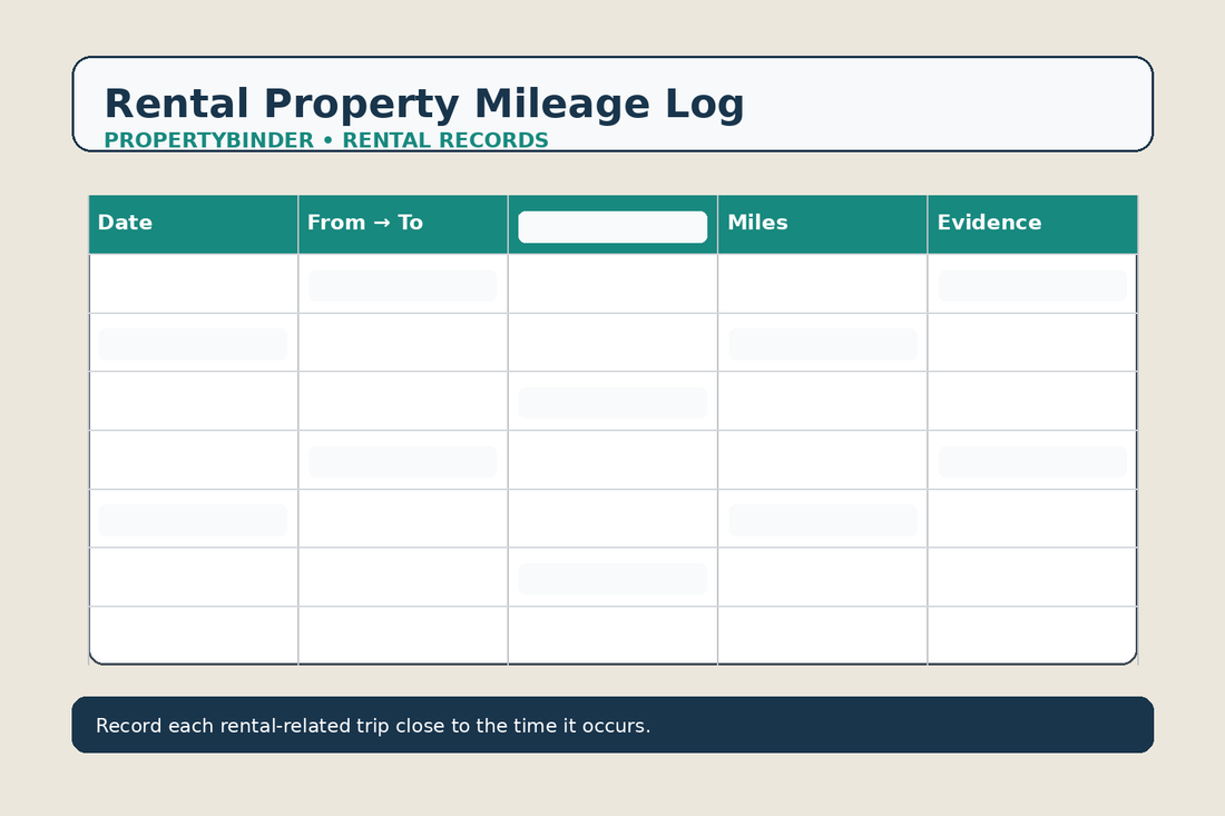 Rental property mileage log worksheet