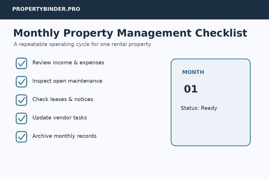 Monthly property management checklist