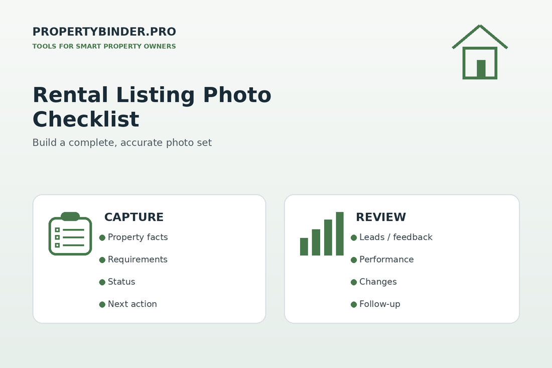 Rental listing photo checklist