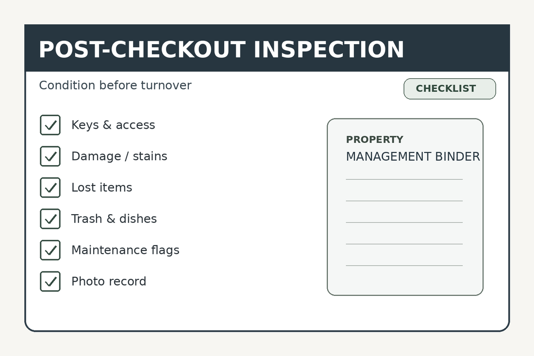 Airbnb post-checkout inspection checklist