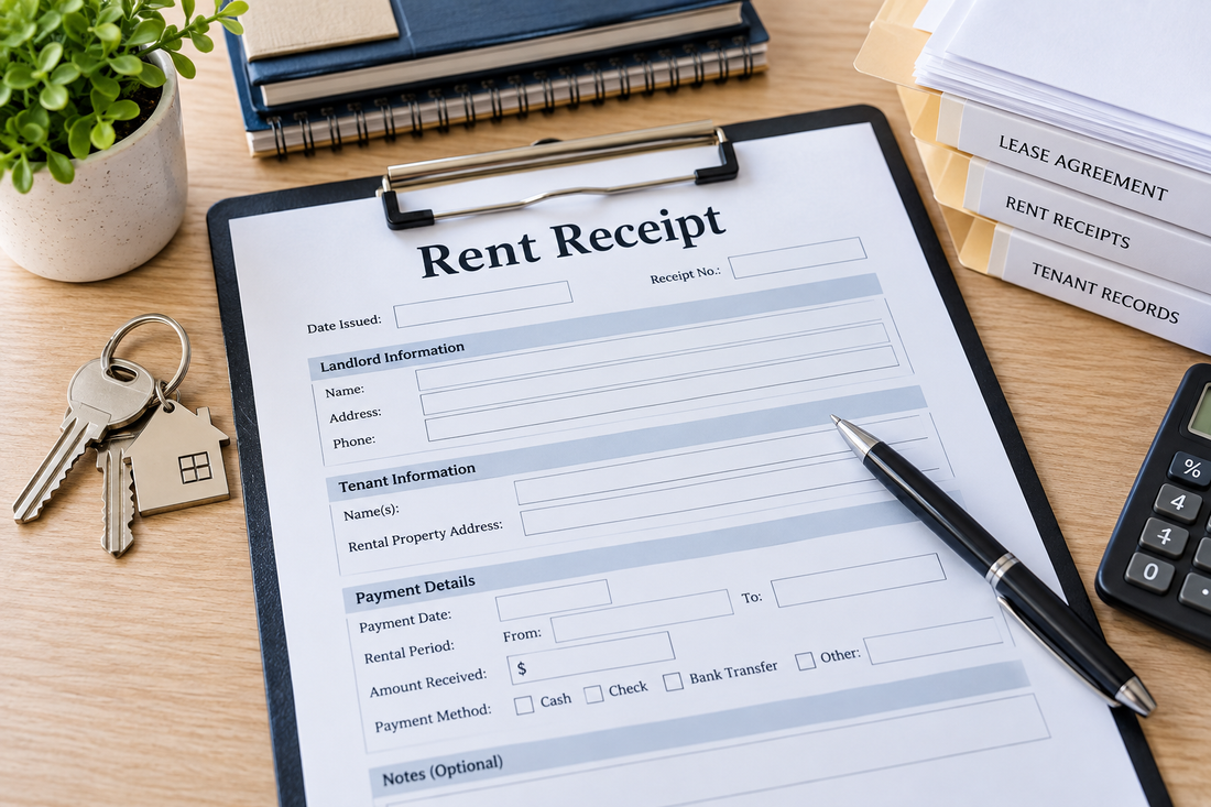 Printable rent receipt template for landlords