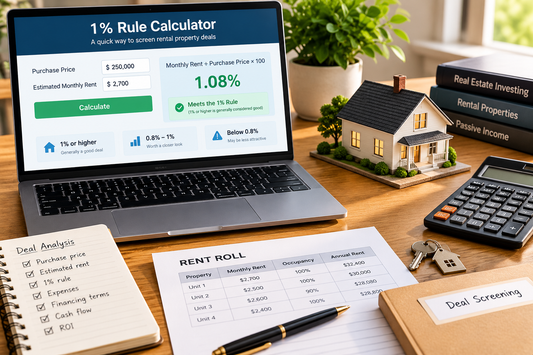 Rental property 1 percent rule screening with purchase price estimated rent and deal analysis