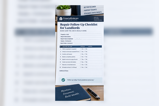 Repair follow-up checklist for landlords