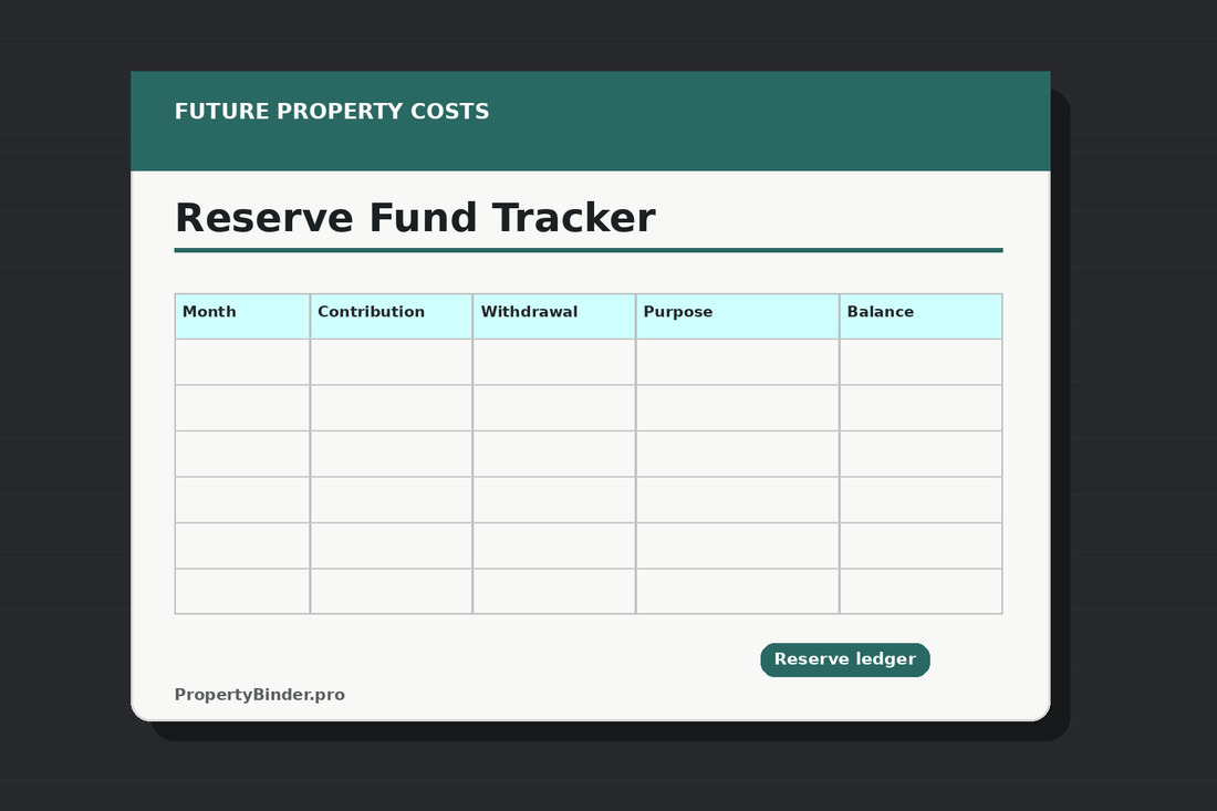 Rental property reserve fund tracker worksheet