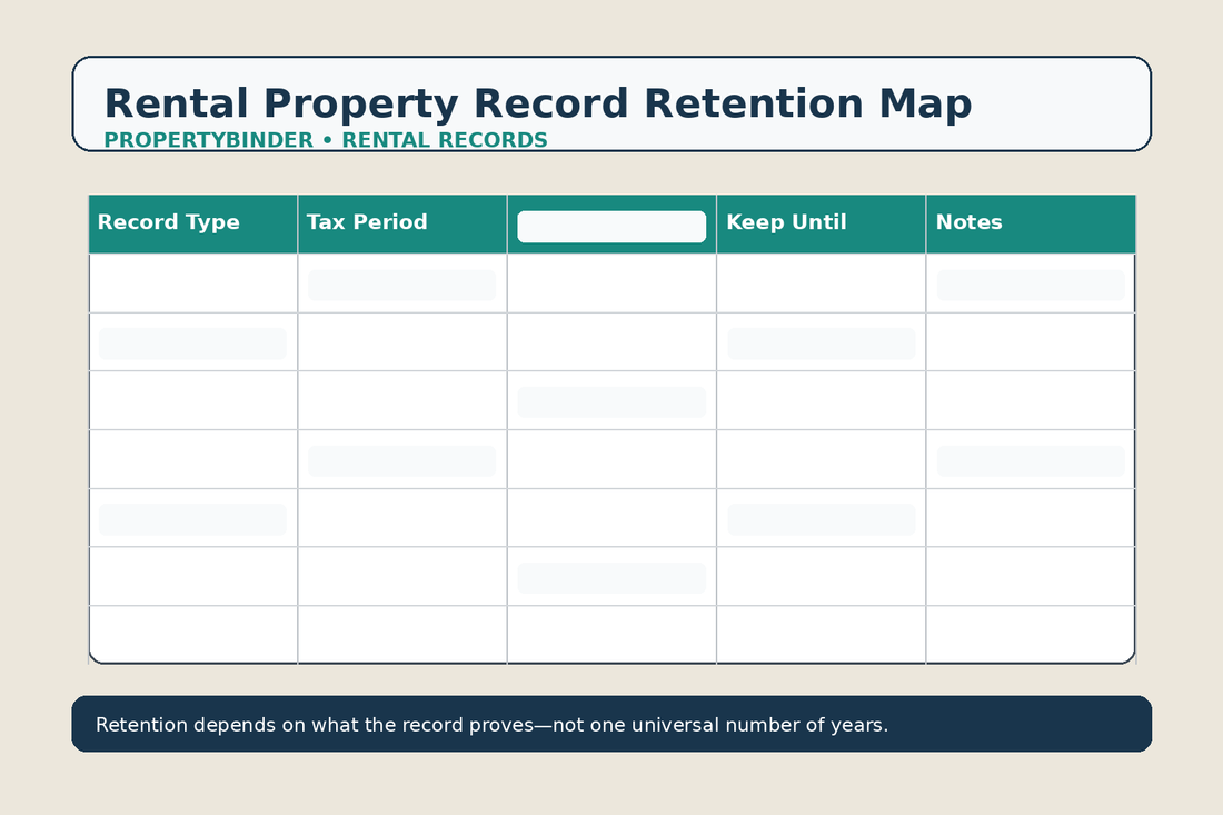Rental property record retention map