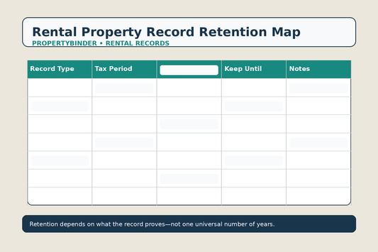 Rental property record retention map