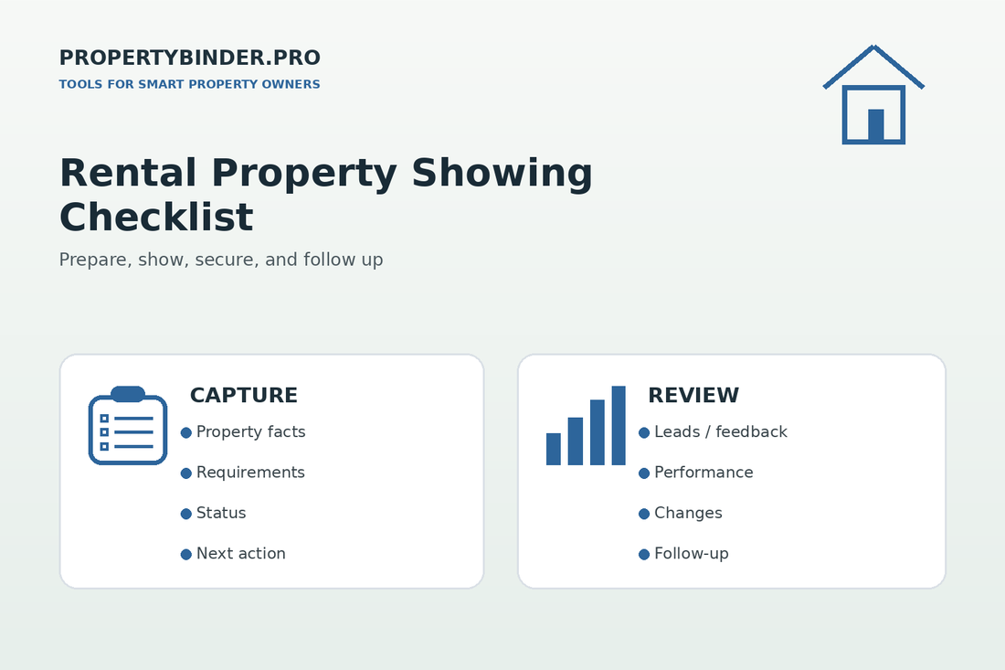 Rental property showing checklist