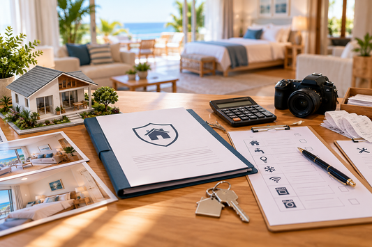 Vacation rental insurance records with property photos inventory and claim documentation