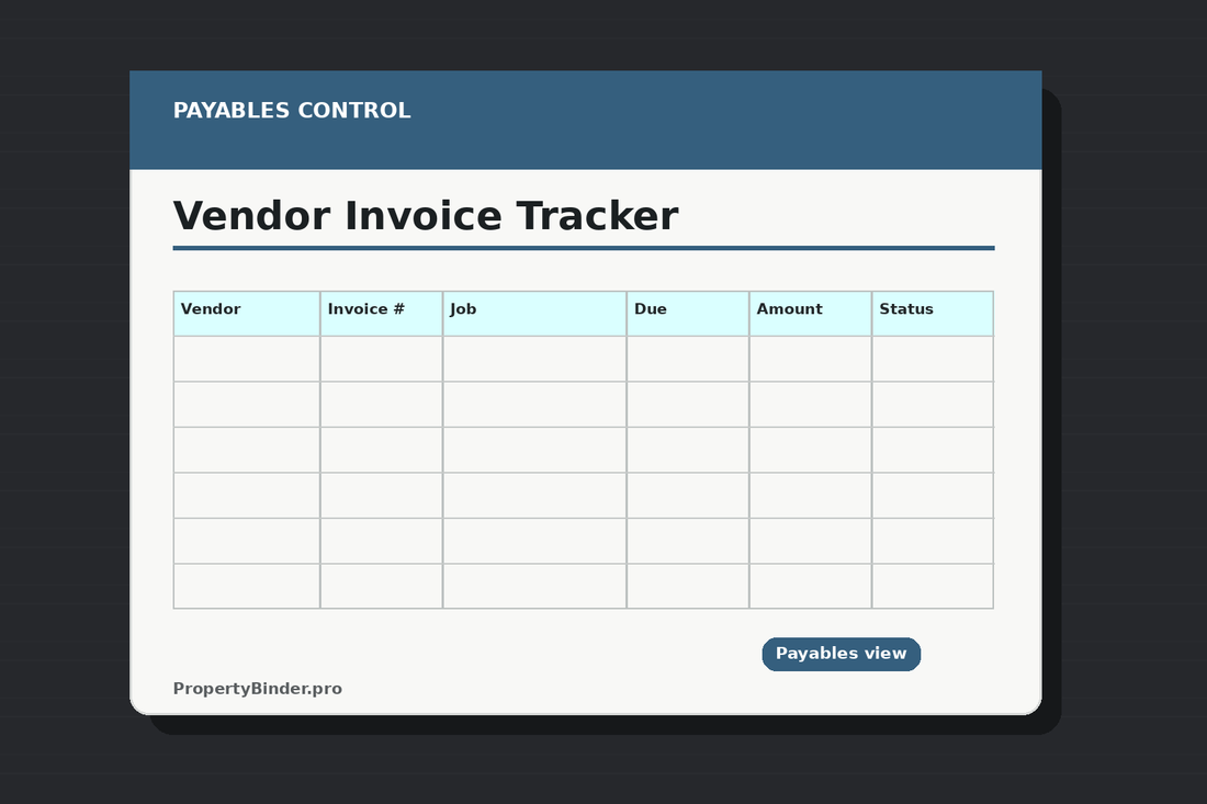Vendor invoice tracker for rental properties
