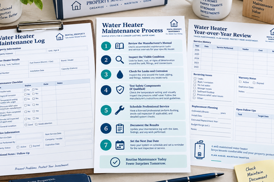 Water heater maintenance log for rental properties