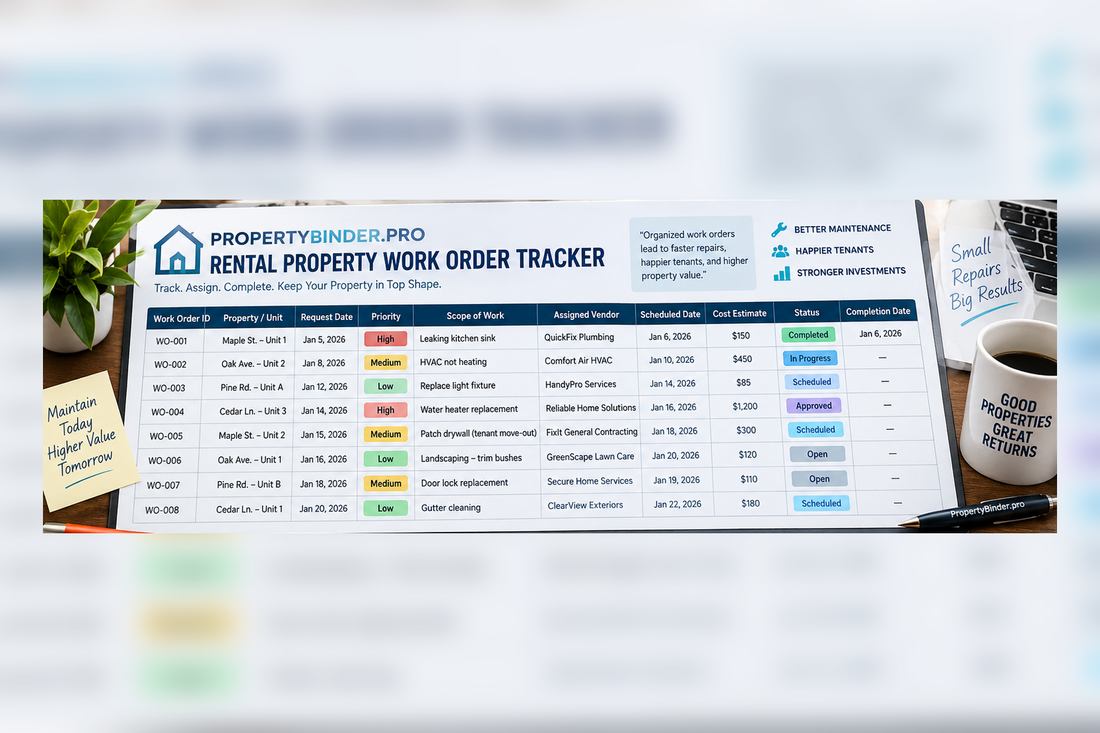 Rental property work order tracker