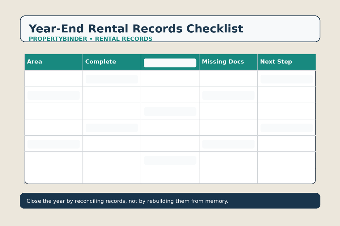Year-end rental property records checklist