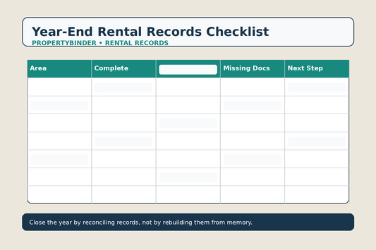 Year-end rental property records checklist