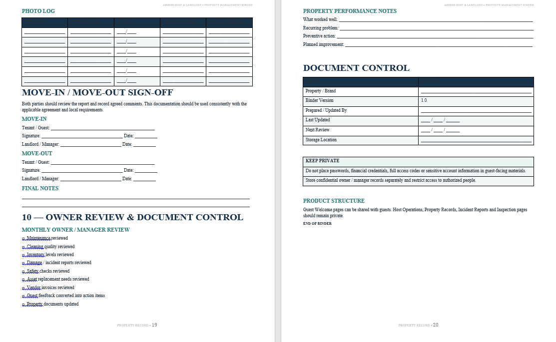 The Ultimate Landlord & Airbnb Host Success Bundle | Editable Property Welcome Book & Move-In/Move-Out Inspection Checklist Printable PDFDigital product